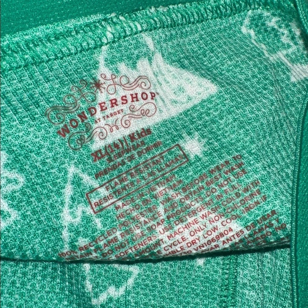 Wondershop Green Kids Christmas holiday Pajama thermal knit Pants size XLarge